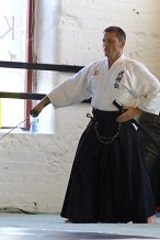 Director Of JuJitsu sensi Rick Roberts Shichidan Kyoshi sensi Rick Roberts Shichidan Kyoshi demonstration of iaido
